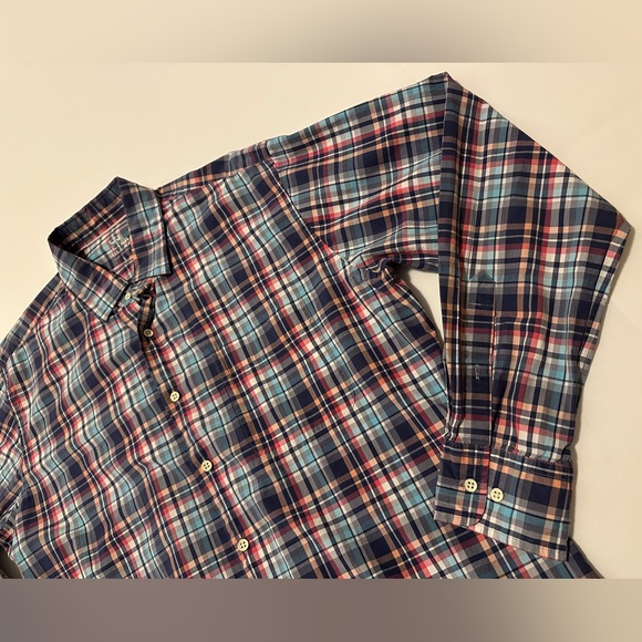 Peter Millar Seaside Collection Men's Button-Up Long Sleeve Plaid Shirt L - Picture 1 of 7